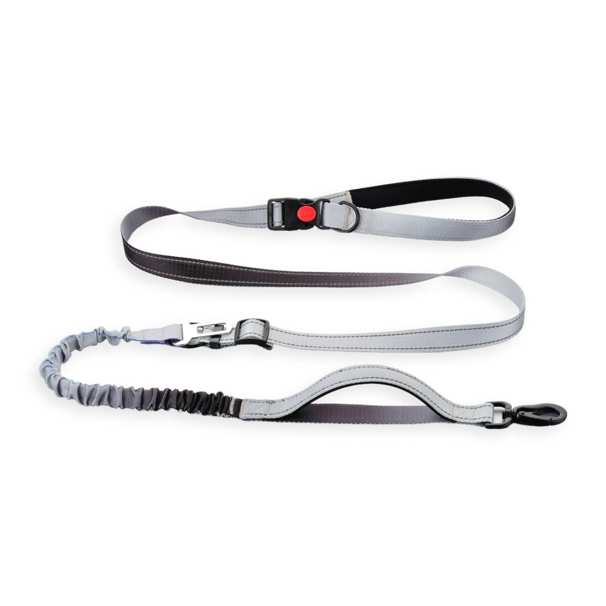 3-in-1 Bungee Dog Lead | Dual Handles, Car Seatbelt Clip, 360° Swivel Hook | Adjustable 1.45–2m | for Small, Medium to Large Dogs (Panda Grey)