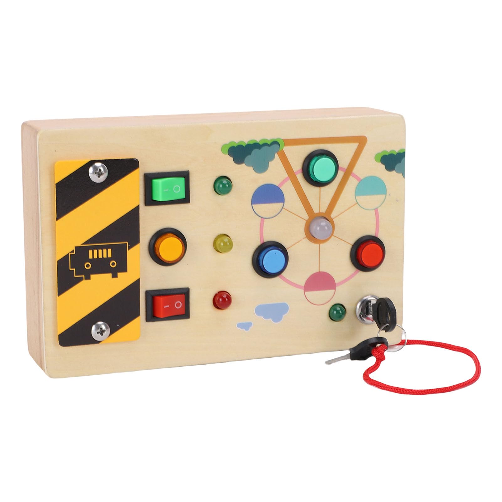 Tavola Sensoriale in Legno, Giocattolo di attività Educative con Luce LED, Sviluppo della Coordinazione Occhio-mano, Interruttori Tattili per abilità Motorie Fini