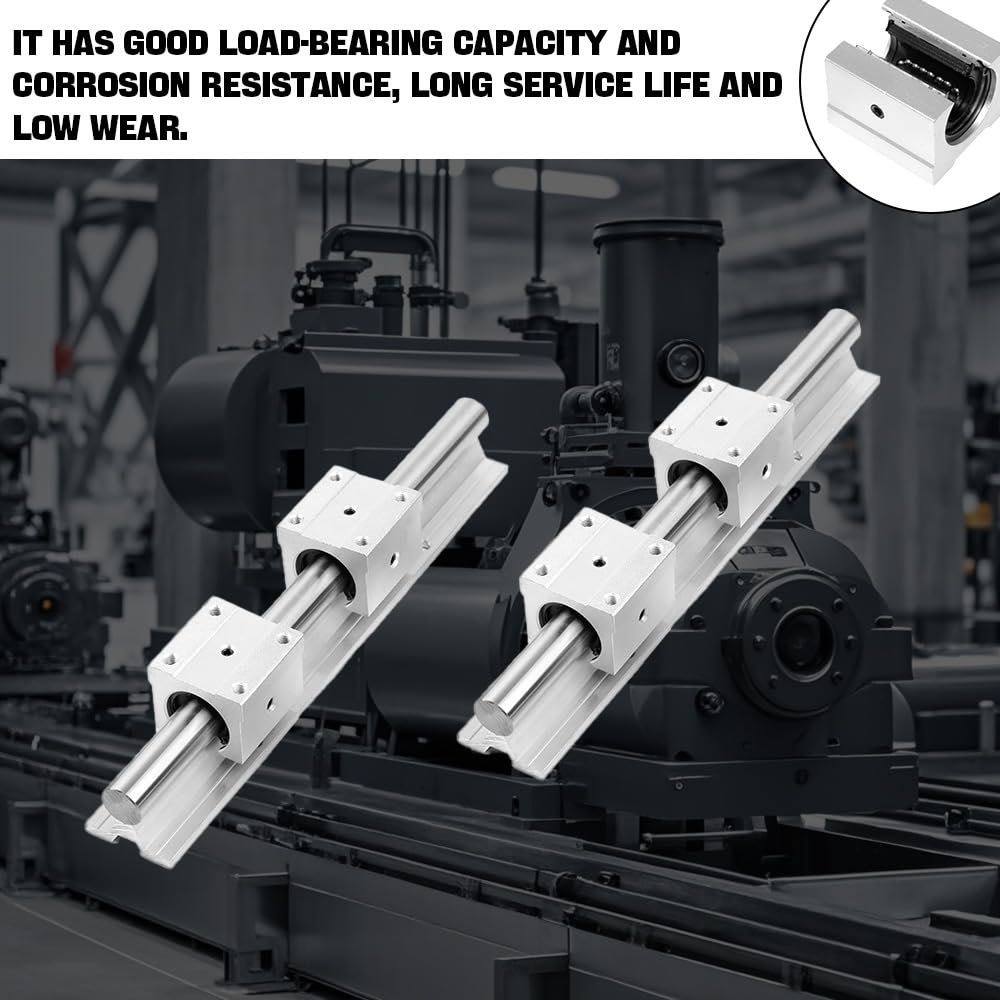 4 Pièces Roulement à Billes Linéaire Bloc de Roulement SBR16UU Glissière Linéaire Aluminium pour Imprimante 3D, CNC et Équipement de Précision