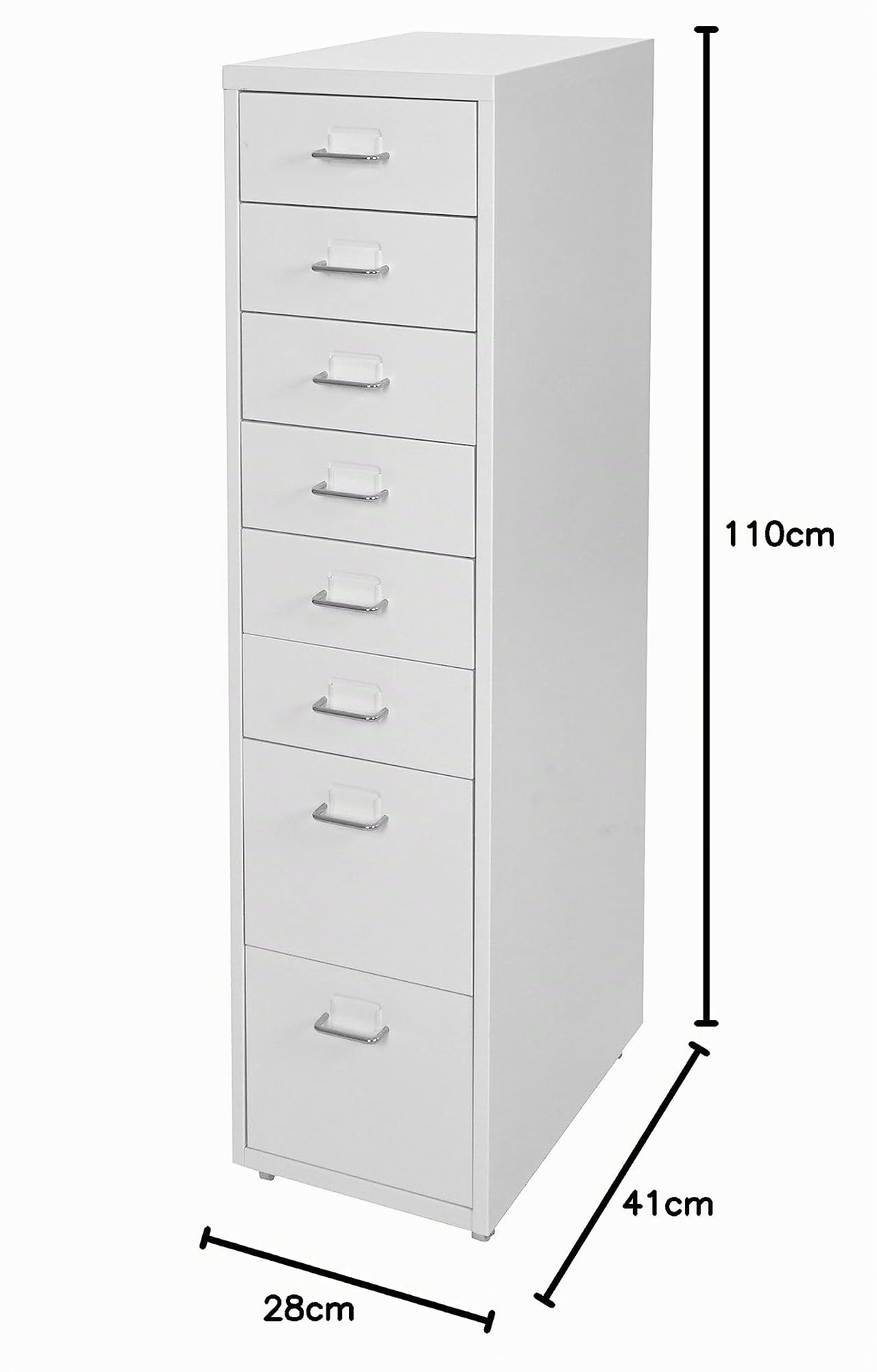 Mendler Rollcontainer Boston T851AM 110x28x41cm - weiß | Schubladenschrank, Stahlschrank, 6 Schubladen