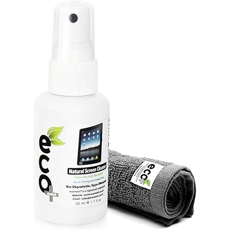 Ecomoist Natural Screen Cleaner 50ml with Fine Microfiber Towel