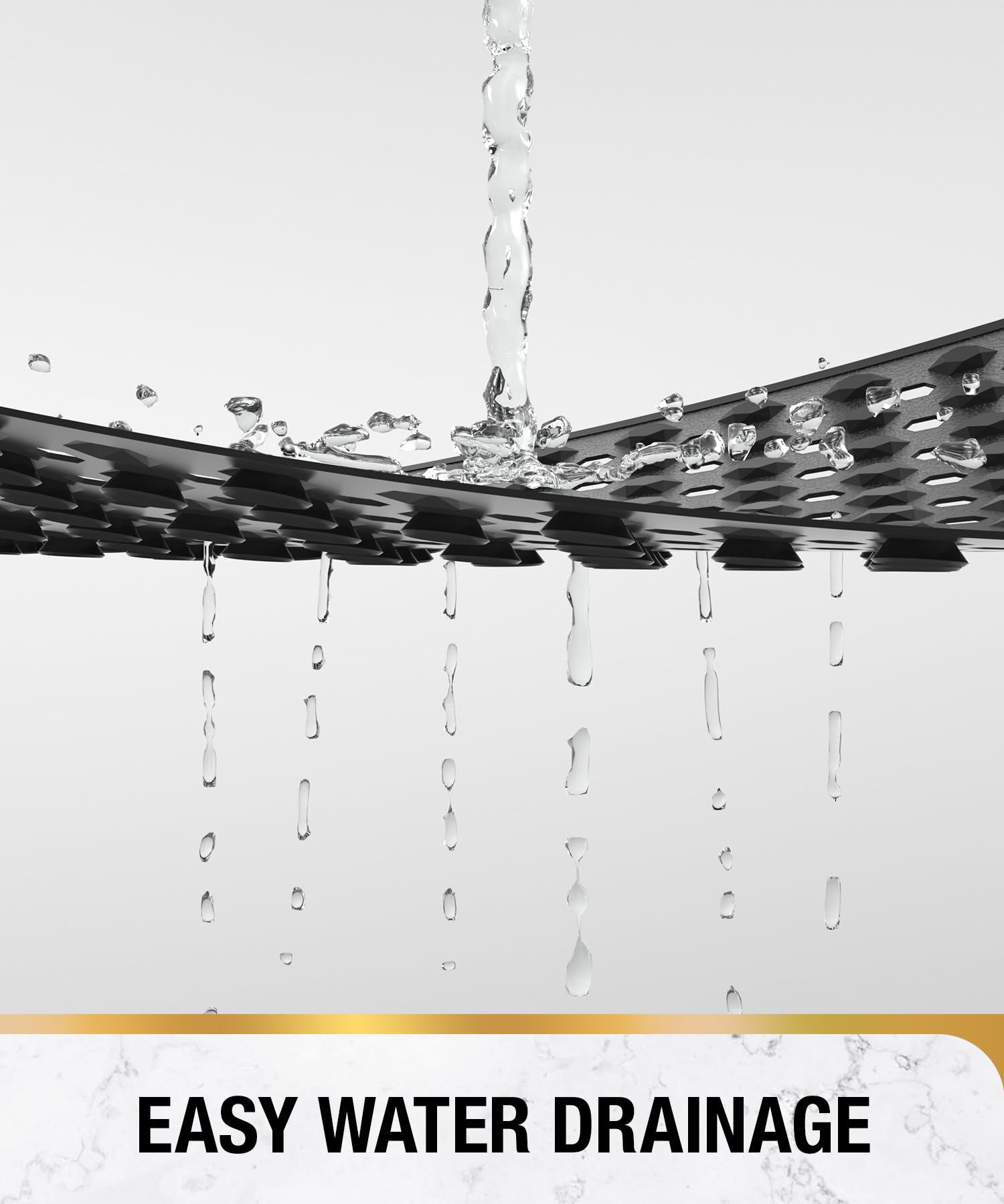 HITSLAM Shower Mat Non Slip Anti Mould, Bath Mat Anti Slip With Suction Cups and Drain Holes - Image 4