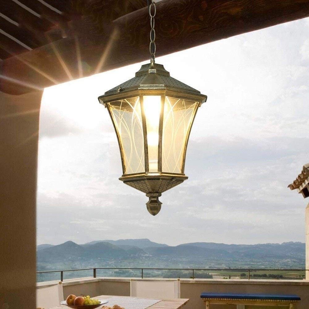HWSY Luminária pendente de alumínio exterior tradicional para teto