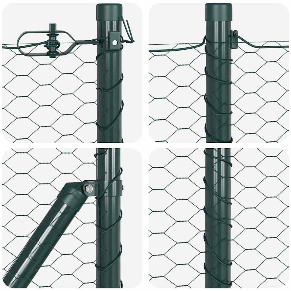 Genérico Poste de Valla Verde 25 x 0,6 m (Malla de 36 mm) Acero y PVC,Bricolaje,Vallas de jardín,Paneles de vallas-3353510