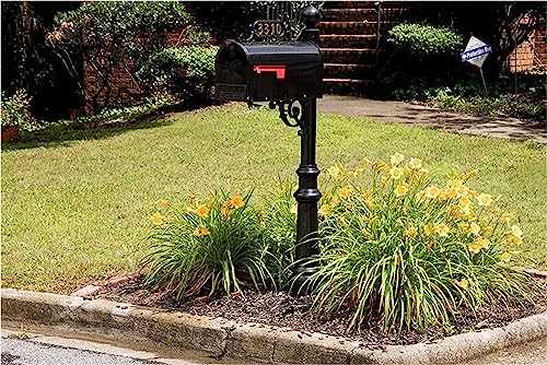 ADDRESSES OF DISTINCTION Avenues Large Mailbox & Post – Black Rust Resistant Metal Mailbox System – Includes Address Plaque, Numbers & Mounting Hardware - Powder Coated Aluminum Base - Ball Finial - Thumbnail 4