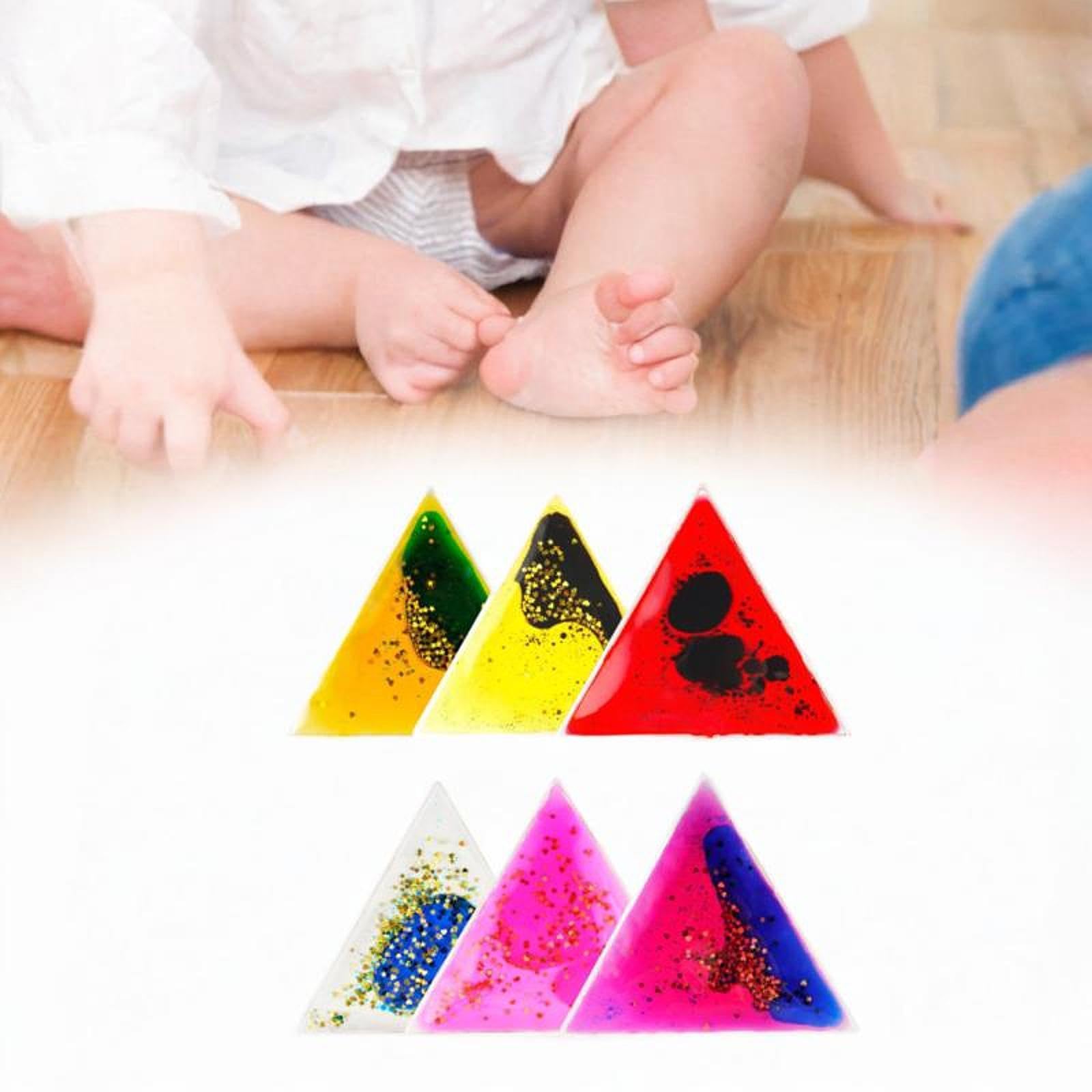 6 Piezas Juguetes Sensoriales Gel Líquido para Niños con Función de Desarrollo Sensorial Juguetes de Fidget Juguetes de Tapete de Agua Adecuado, tal como se describe, Triángulo