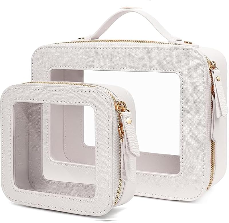 FFpaw Necessaire de Maquiagem Transparente com Zíper, Grande, Modelo CLEAR