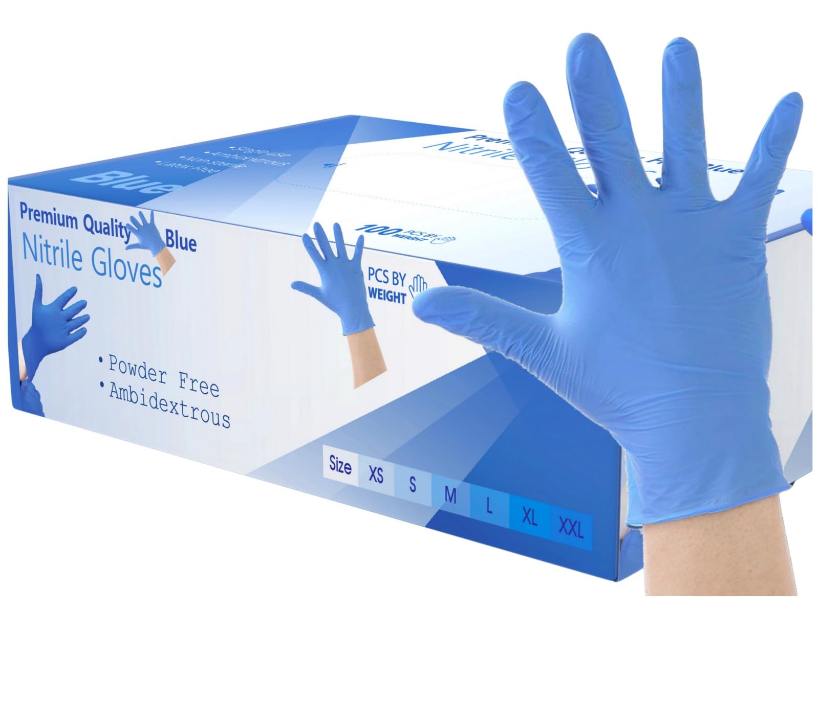 firmsafeT Extra Small 2000 Gloves Disposable Blue Nitrile Examination Gloves Medical, Food, Care, Mechanical, Industrial, Hair & Beauty, Janitorial, Multipurpose-Powder Free