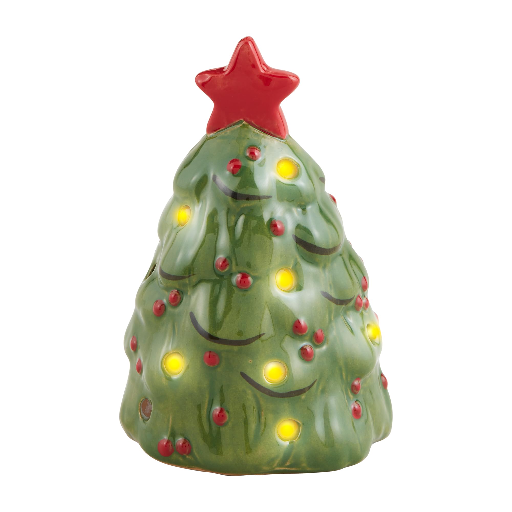 Things Remembered Ceramic Ceramic Holiday Tree Light Up Sitter for Serveware