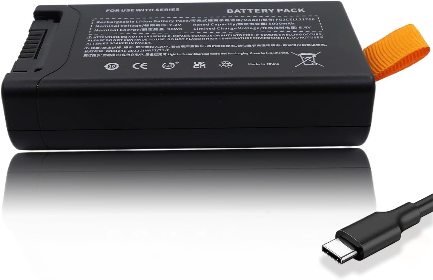 LIXIEK Replacement Battery Compatible with JBL PartyBox Club 120 Portable Bluetooth Speaker FG2CELL21700 Li-ion 5000mAh High Capacity Spare Battery with Type-C Port