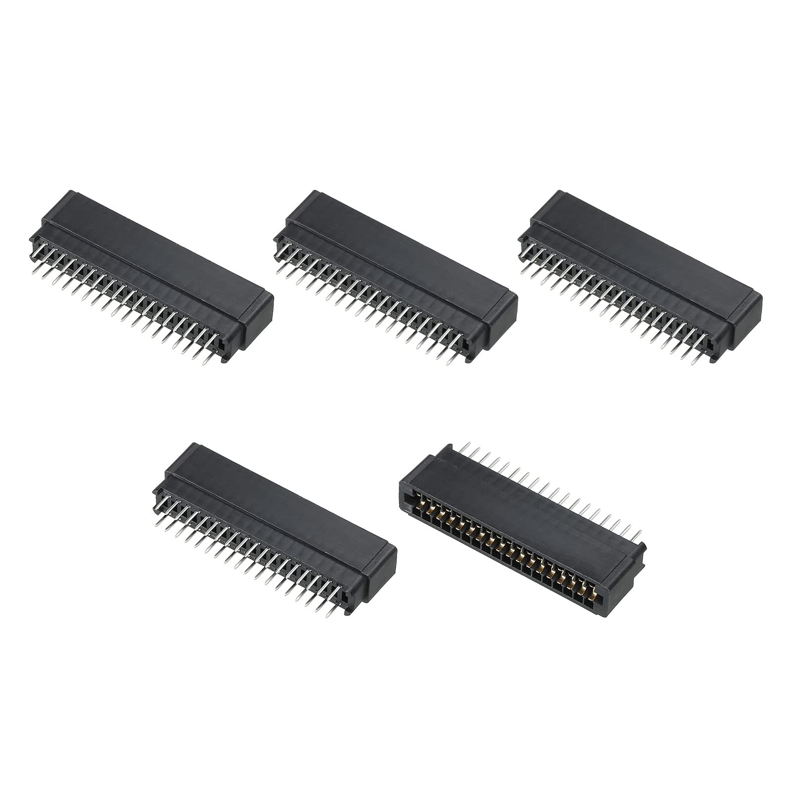 PATIKIL Card Edge Connector Black Socket Straight Connection 36 Pin 2.54mm Pitch for PCB Circuit Board, Game Console, Pack of 5