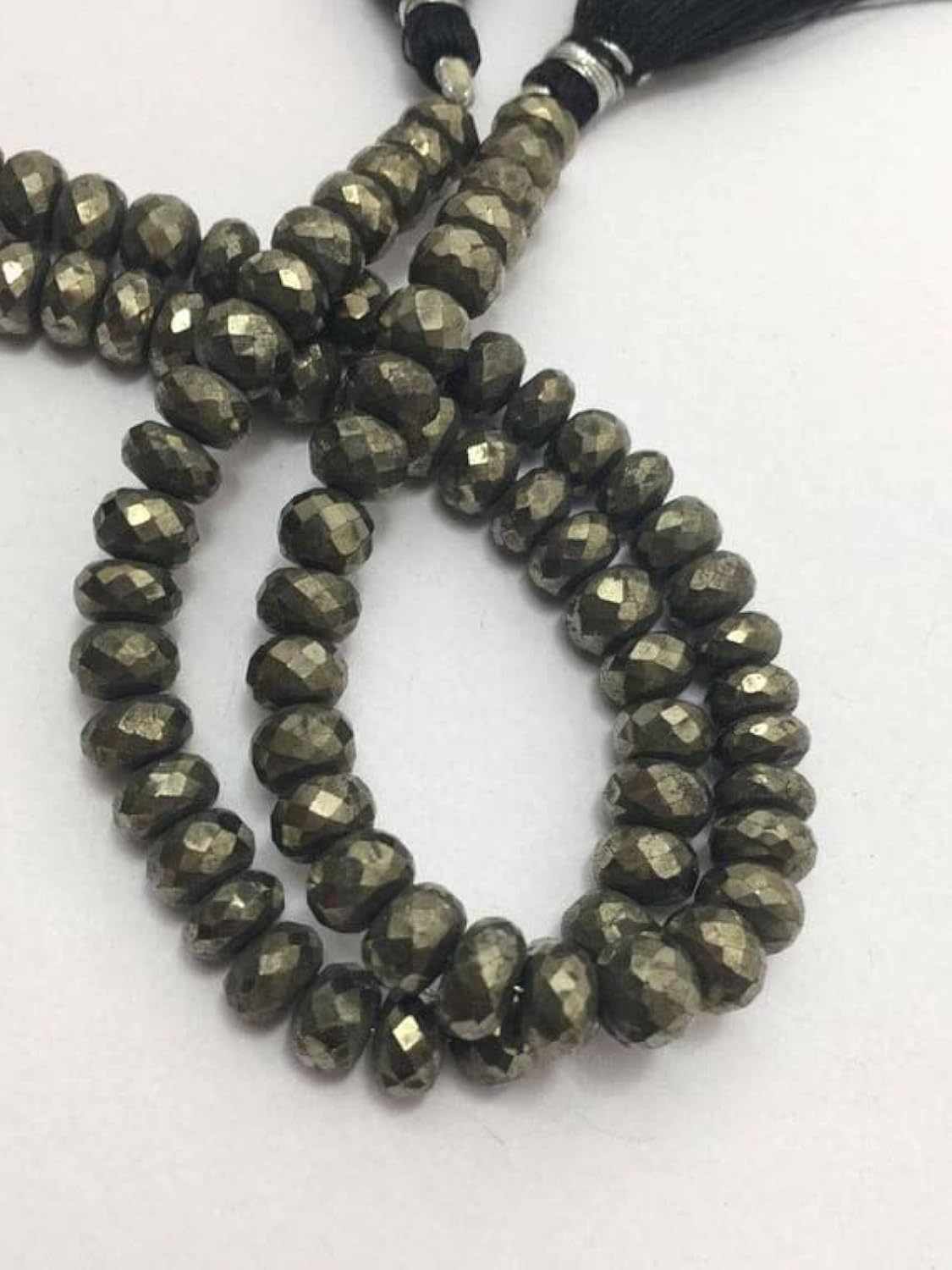 Perles pyrite véritable rondelle facettée 7mm pour perlage et loisirs créatifs