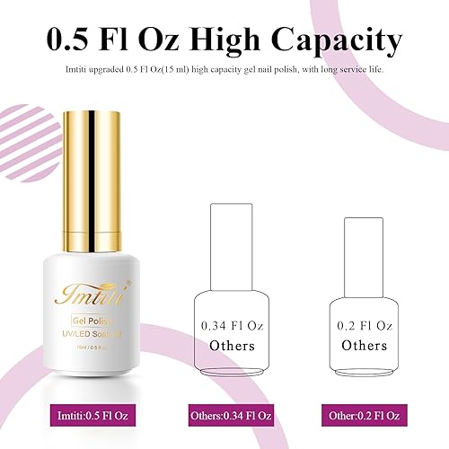 Miniatura 7 de Imtiti Esmalte de uñas en gel color morado rosa, 1 unidad de 0.5 onzas líquidas, color morado y rojo, esmalte de uñas en gel de larga duración, para