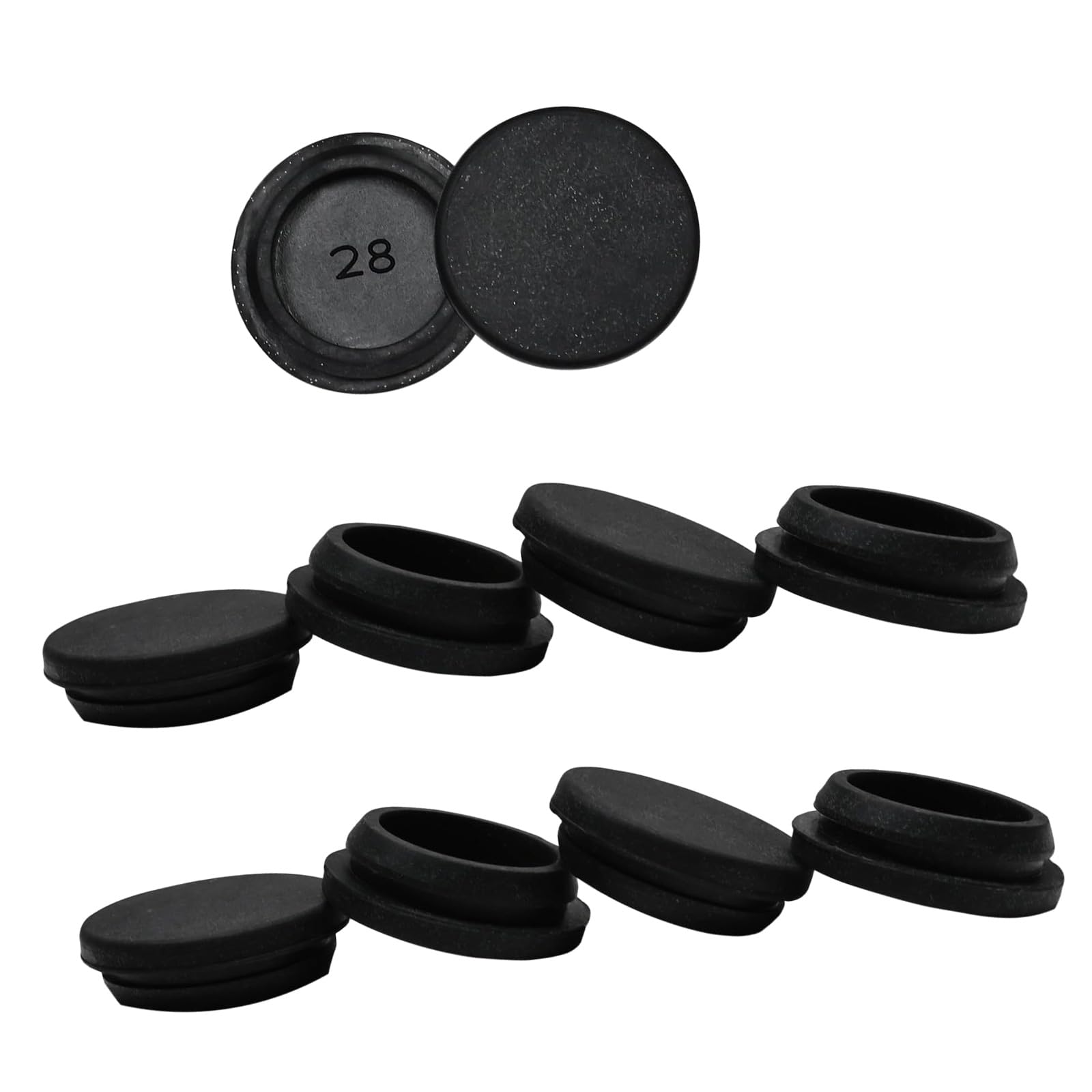 Kalttoy 10Pieces 28mm Food Grade Silicone Stoppers Black Kitchen Sealing Plugs Round Holes Plugs for Bottles Jar Container Waterproof Hole Cover