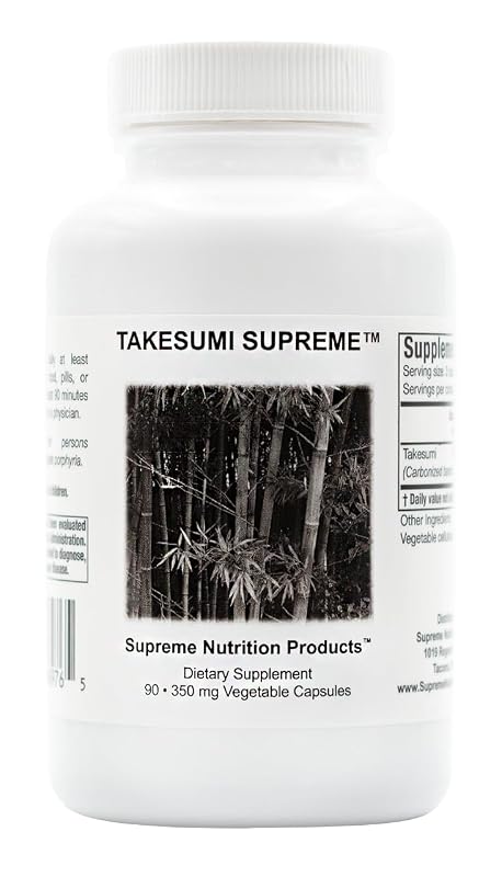 Supreme Nutrition Products Carvão ativado de bambu Takesumi, 90 cápsulas vegetarianas