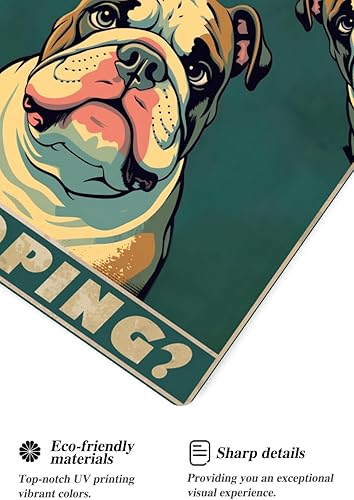 Vista 6 de Letrero de metal con texto en inglés "Bulldog Are You Pooping" (Bulldog Are You Pooping) de aluminio retro para el hogar, granja, jardín, bar, baño