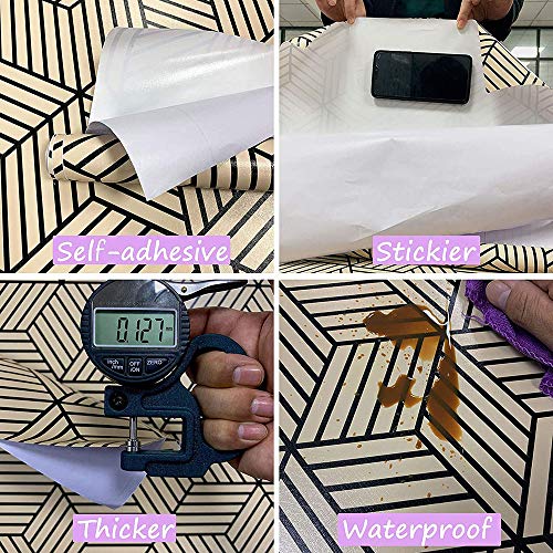 Lifavovy Geometric Cube Line Contact Paper 17.7 Inch X 32.8 Ft Self Adhesive Peel & Stick Wallpaper For Kitchen Countertop Cabinet Furniture Bedroom Decor #TOP2