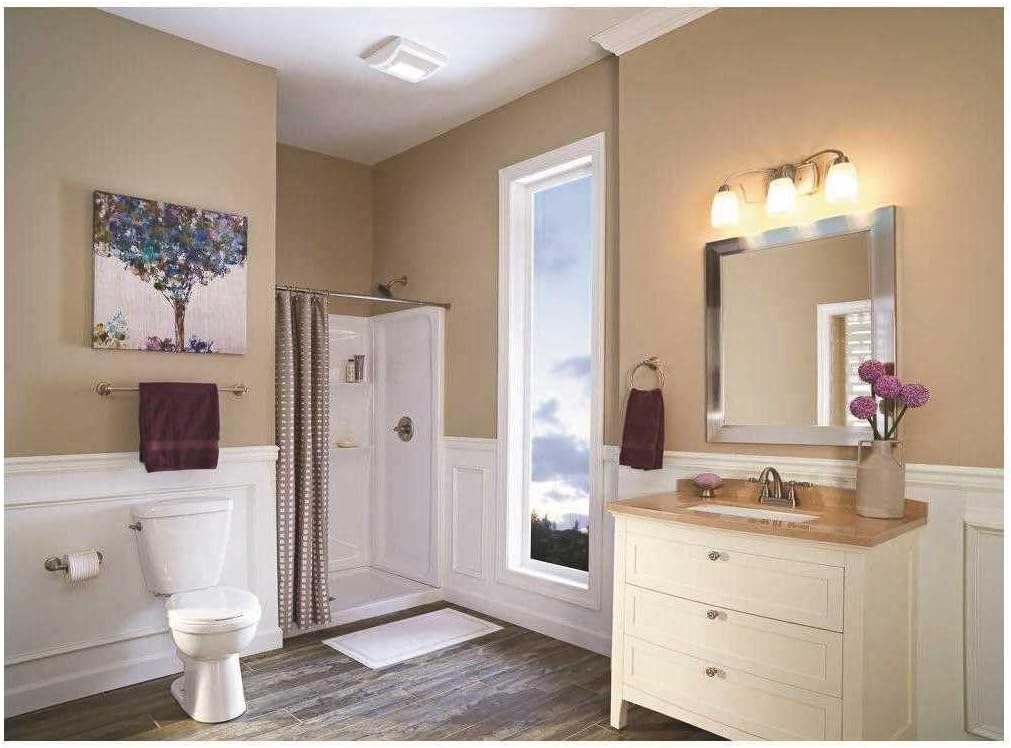 Broan-NuTone A70L fan installed in a modern bathroom ceiling