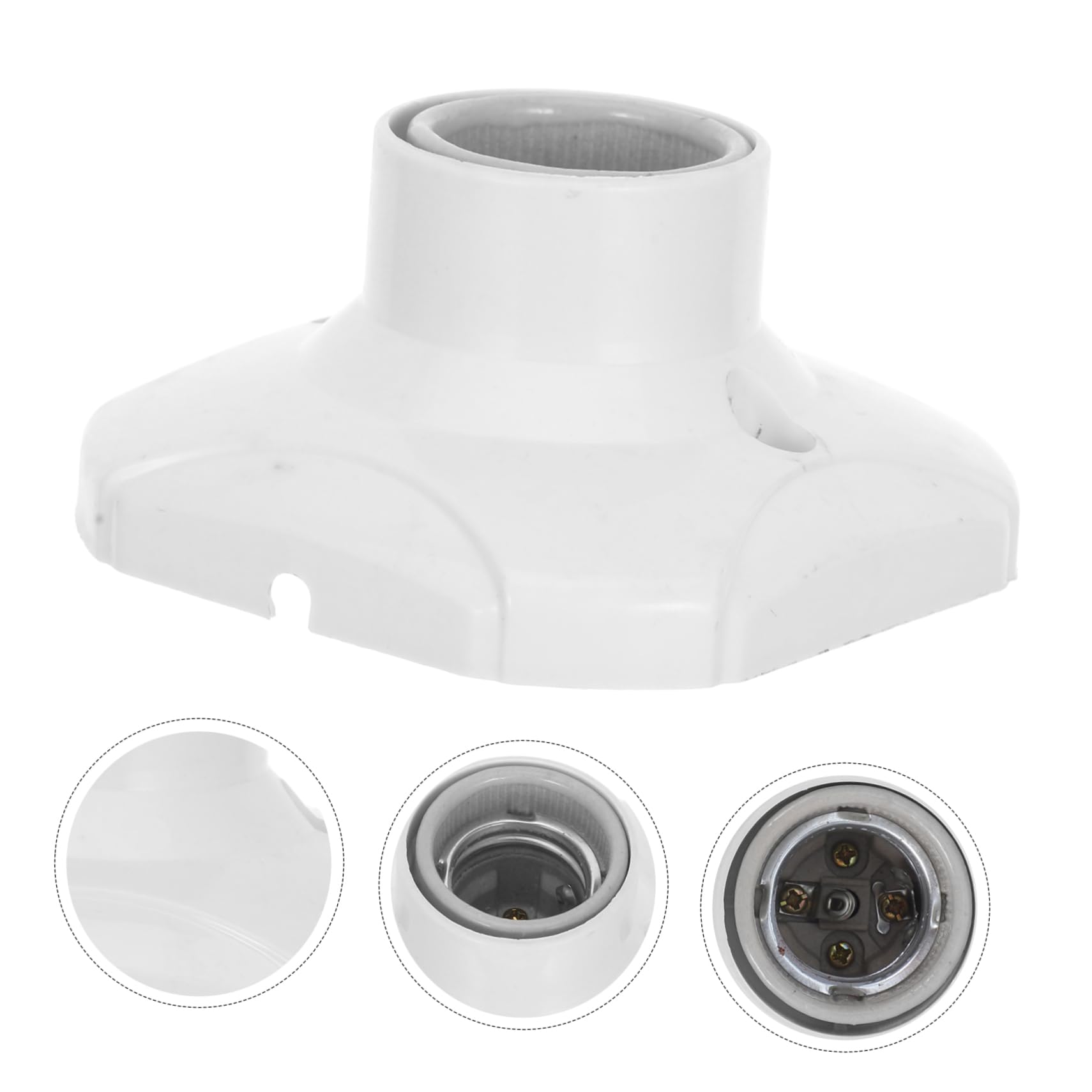 Porta Lampada a Vite E27 per Soffitto, Confezione 20 Pezzi | Bianco, Pp, Rame e Ceramica, Installazione Facile per Ambienti Domestici e Commerciali