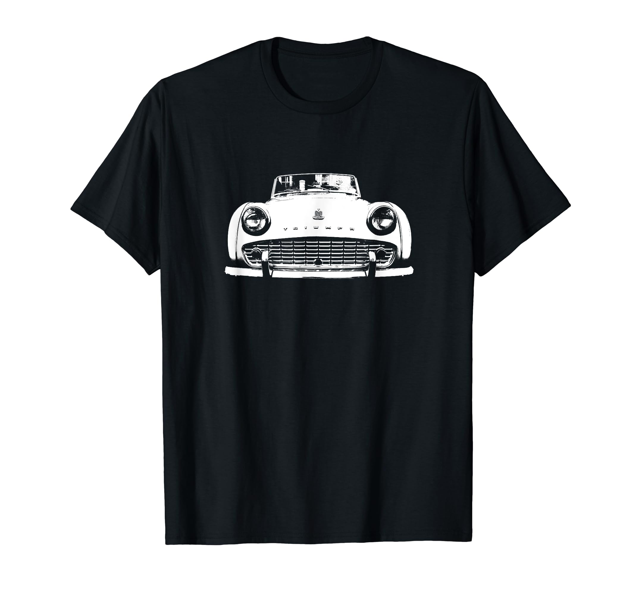 Triumph TR3 Vintage British Classic Car Graphic T-Shirt - Unisex-Adults, Black, Small, Short Sleeve, Classic Fit