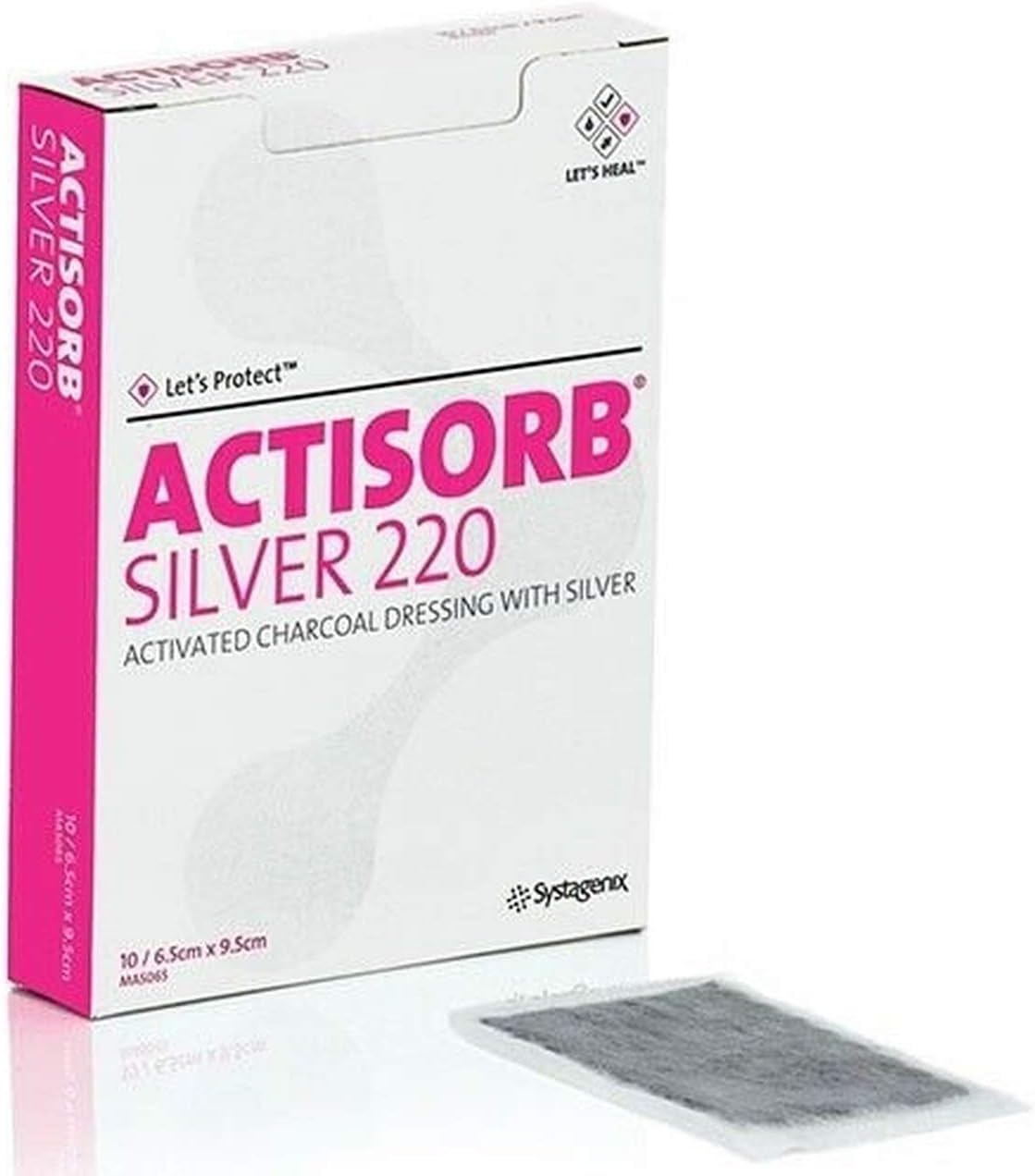 ACTISORB Silver Activated Charcoal Dressing 10.5 X 10.5CM 10'S