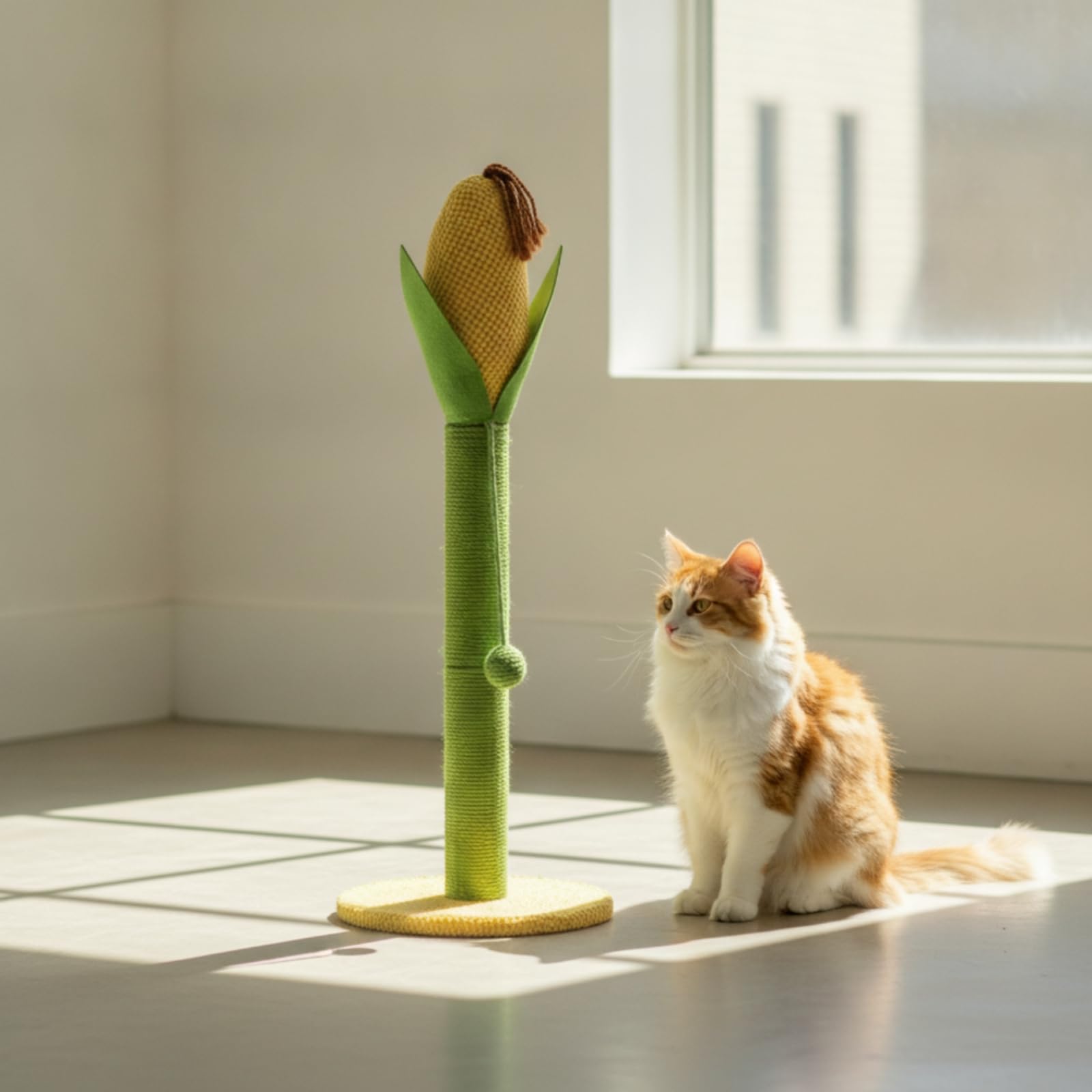 Griffoir en Forme Blé Stable Griffoir en Fibre Naturelle Non Toxique Arbre pour Chats, Chatons, Appartement
