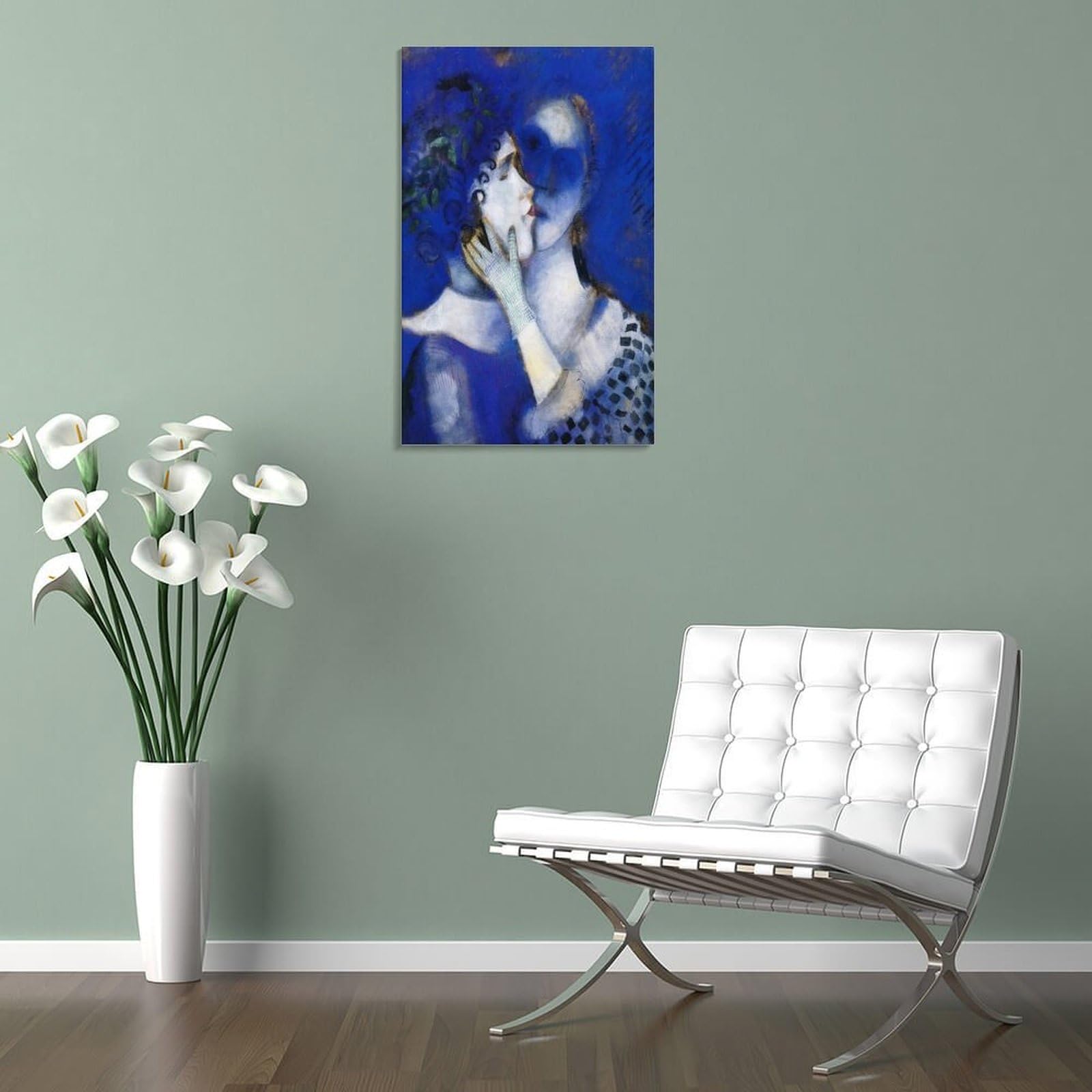 Amazon.co.jp: マルク・シャガール「青い恋人たち」絵画アート