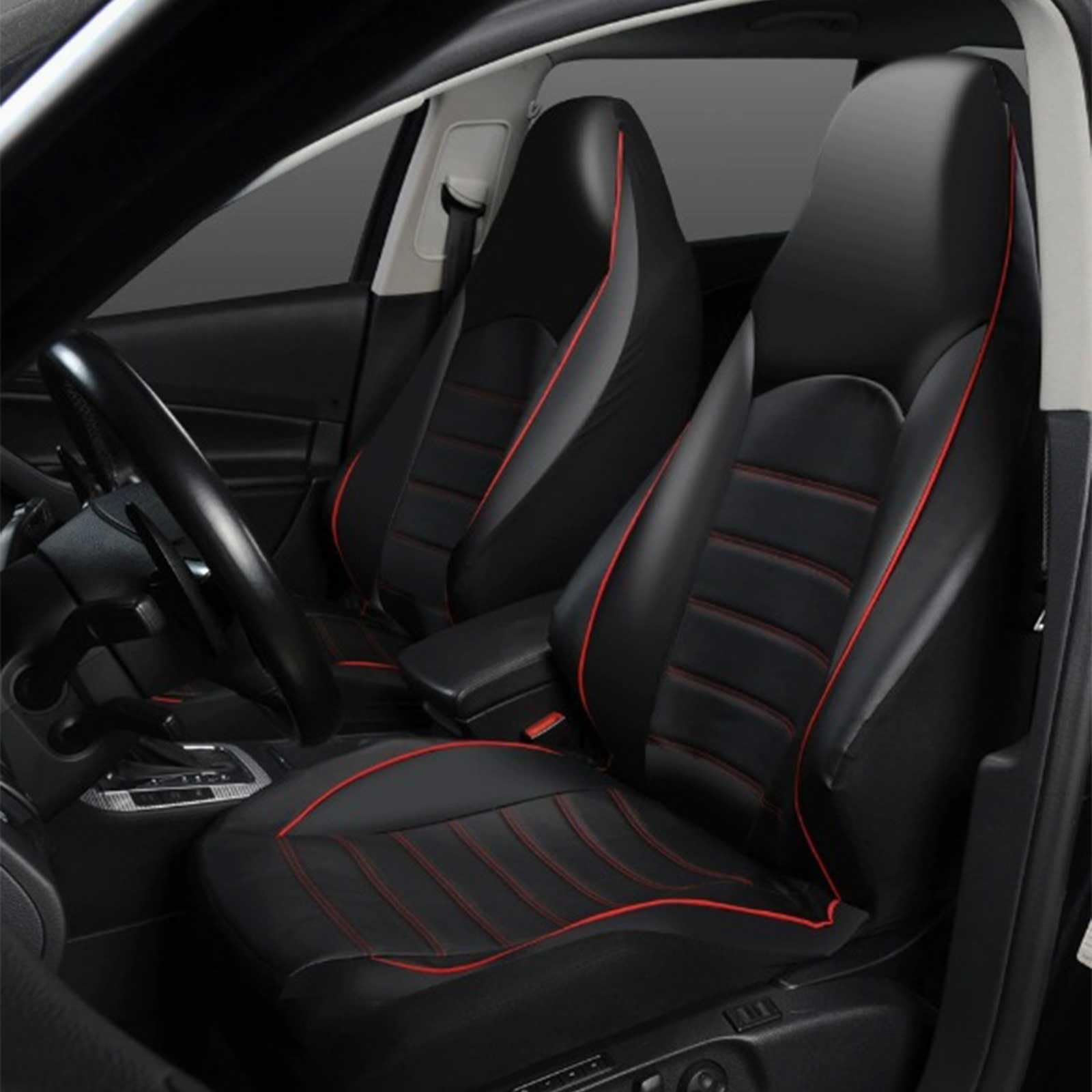 Auto Coprisedili Set Per Mercedes Benz Classe A W169 Classe A W176 A45 AMG Classe A Classe B W245,2 Pezz Anteriori Pelle PU Copri Sedile Auto Protezioni Comodo E Traspirante Auto Accessori Interno