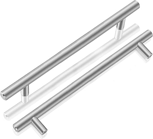 Miniatura 1 de Gobrico Paquete de 30 tiradores de gabinete sólidos de níquel cepillado para puerta de gabinete de 7.5 pulgadas, accesorios de gabinete de acero