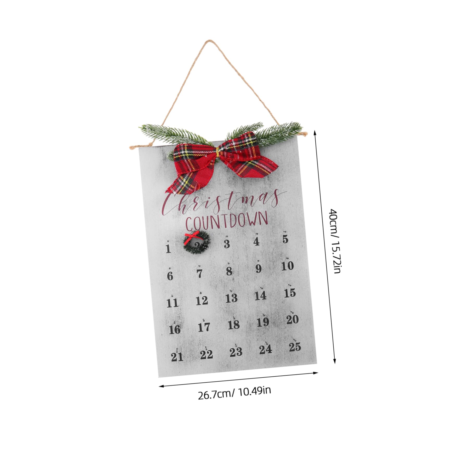 Homoyoyo Calendario de Guirnaldas Navideñas con Regresiva para Navidad Letrero de Madera Decoración Rústica para Fiesta Navideña Adorno para Ventana