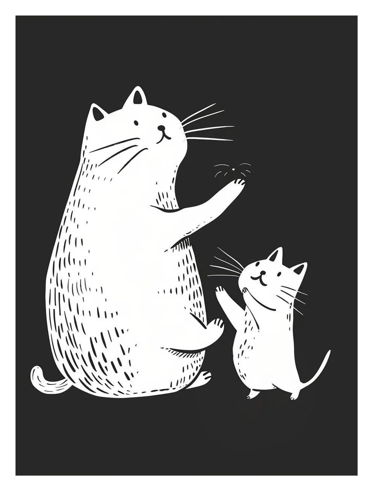 Tableau déco nature de chat mignon pour égayer un mur blanc de chambre
