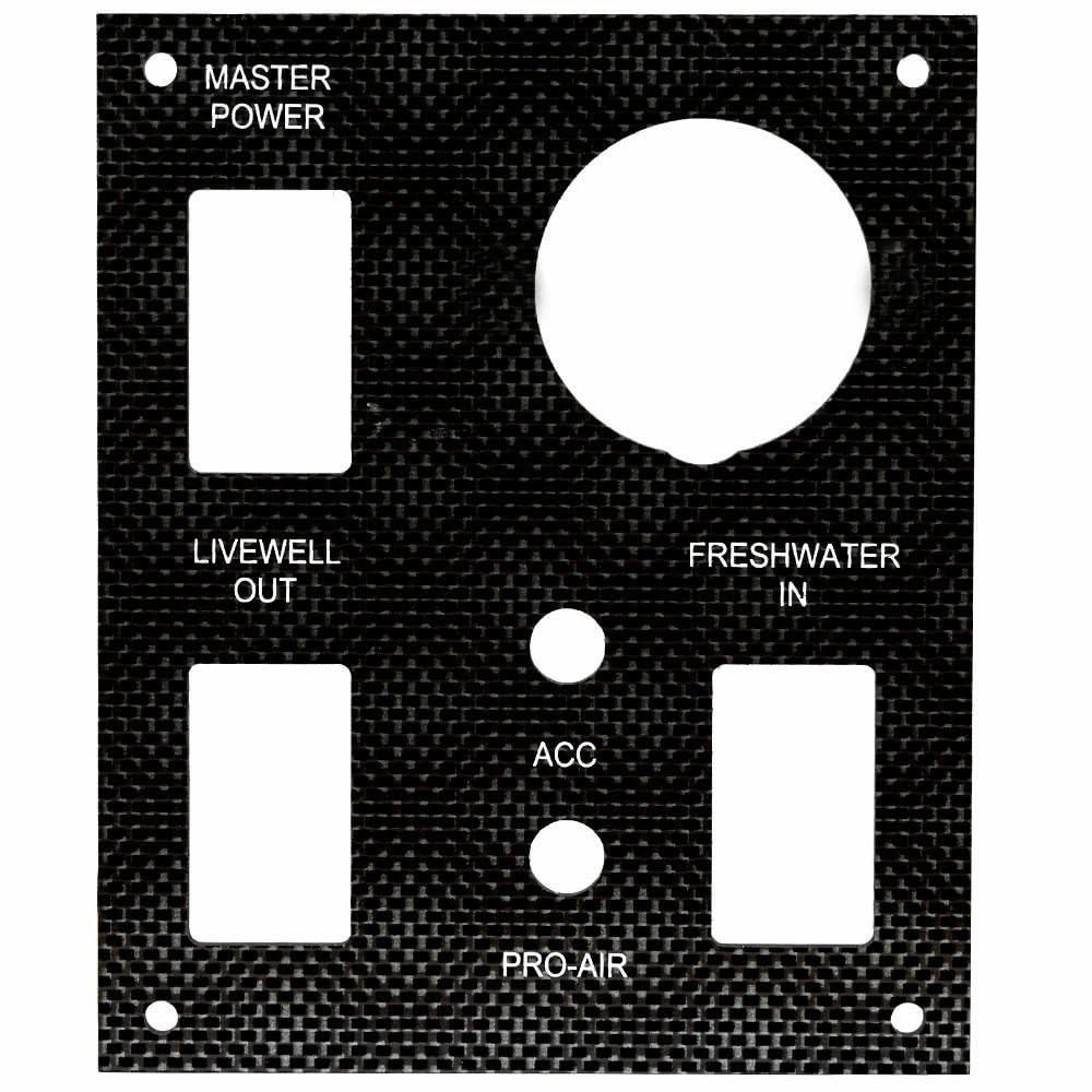 Bass Cat Boat Blank Switch Panel | Master Power Livewell Carbon Fiber