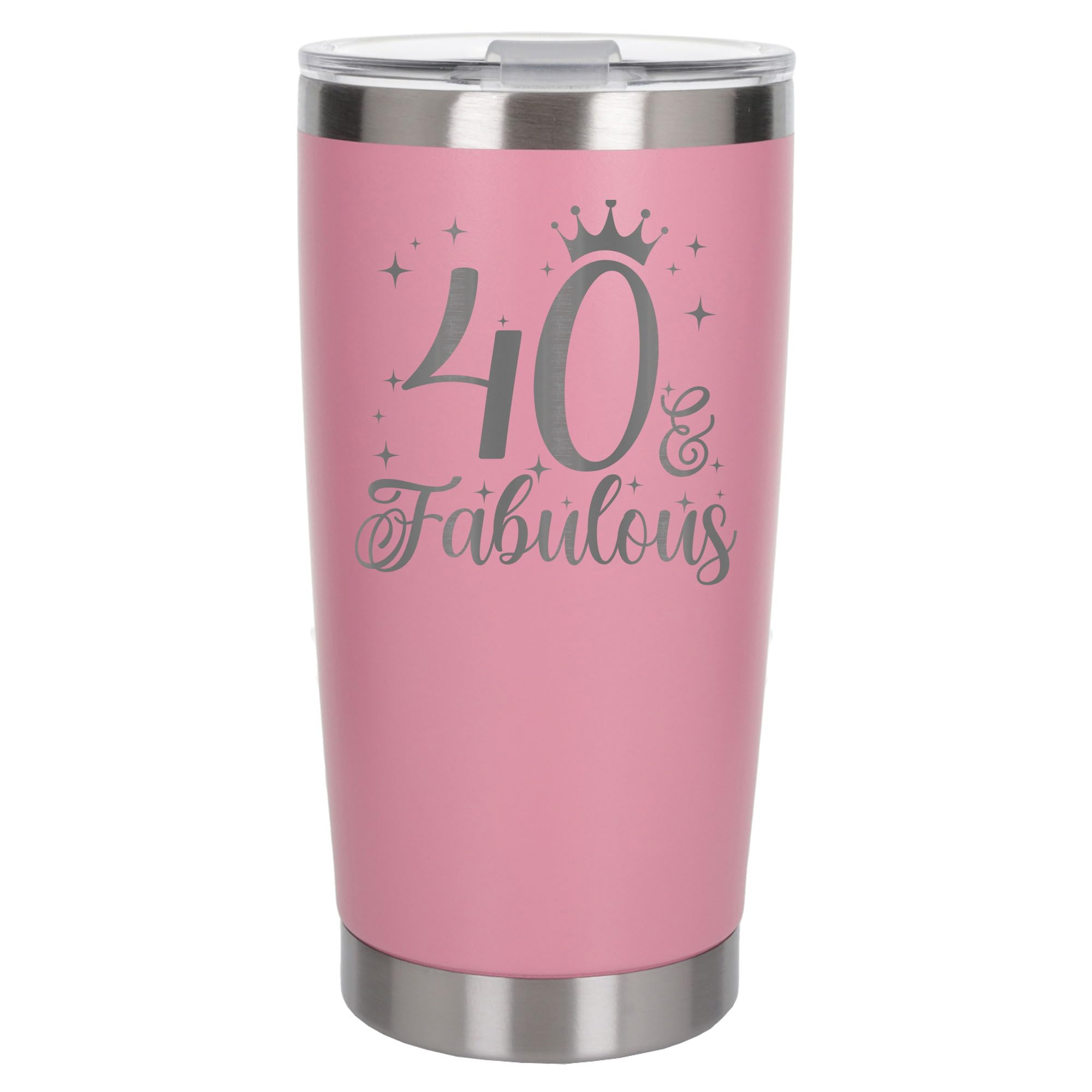 Always Looking Good 40th Birthday Gift 40 & Fabulous Engraved Insulated Travel Mug Gift for Her Present for 40 Year Old Light Pink Thermal Coffee Flask Travel Mugs with Lids โ image 1