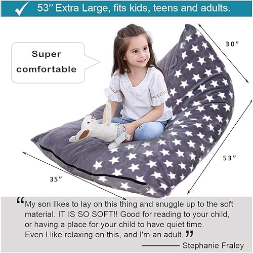 Miniatura 3 de Funda para puf de almacenamiento de animales de peluche, puf extra grande de 53 pulgadas para niños y adultos, soporte y organizador de juguetes de