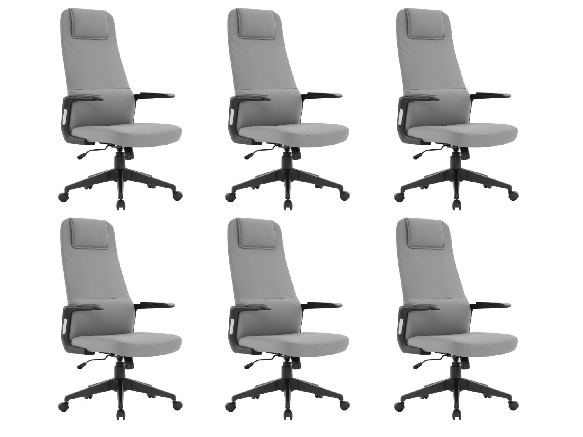 LeisureMod Ergonomic High-Back Leather Swivel Desk Chair