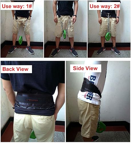 Miniatura 7 de HemeraPhit Cinturón de barbilla con peso con cinturón de inmersión de cadena, levantamiento de potencia, entrenamiento de fuerza, cinturón de