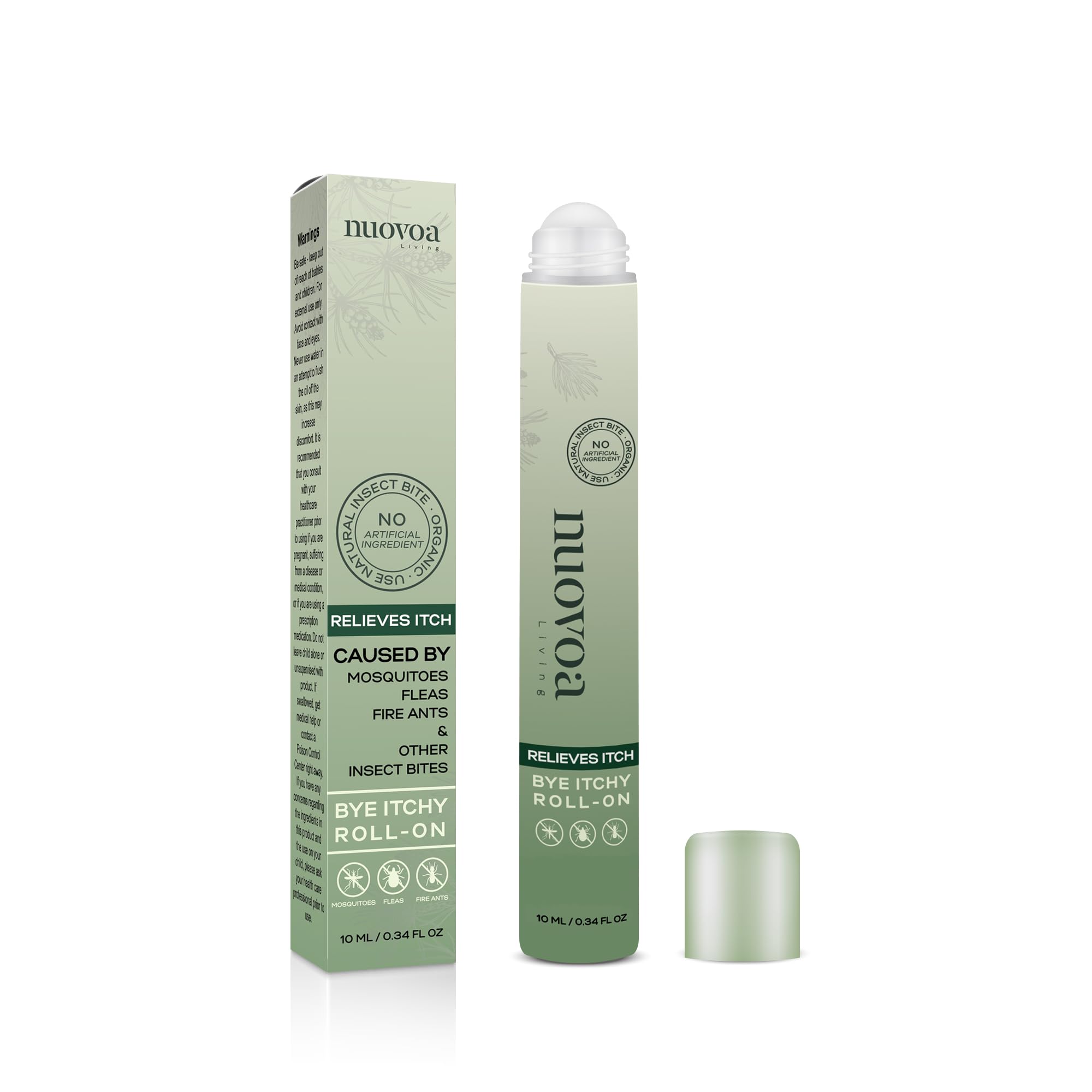 Bye Itchy Relieving Roll On for Instant Relief from Itch Caused by Mosquitoes, Fleas, Fire Ants, & Other Biting Insects - No Scent & Safe for Kids, Perfect for Indoors & Outdoors .34 Fl Oz