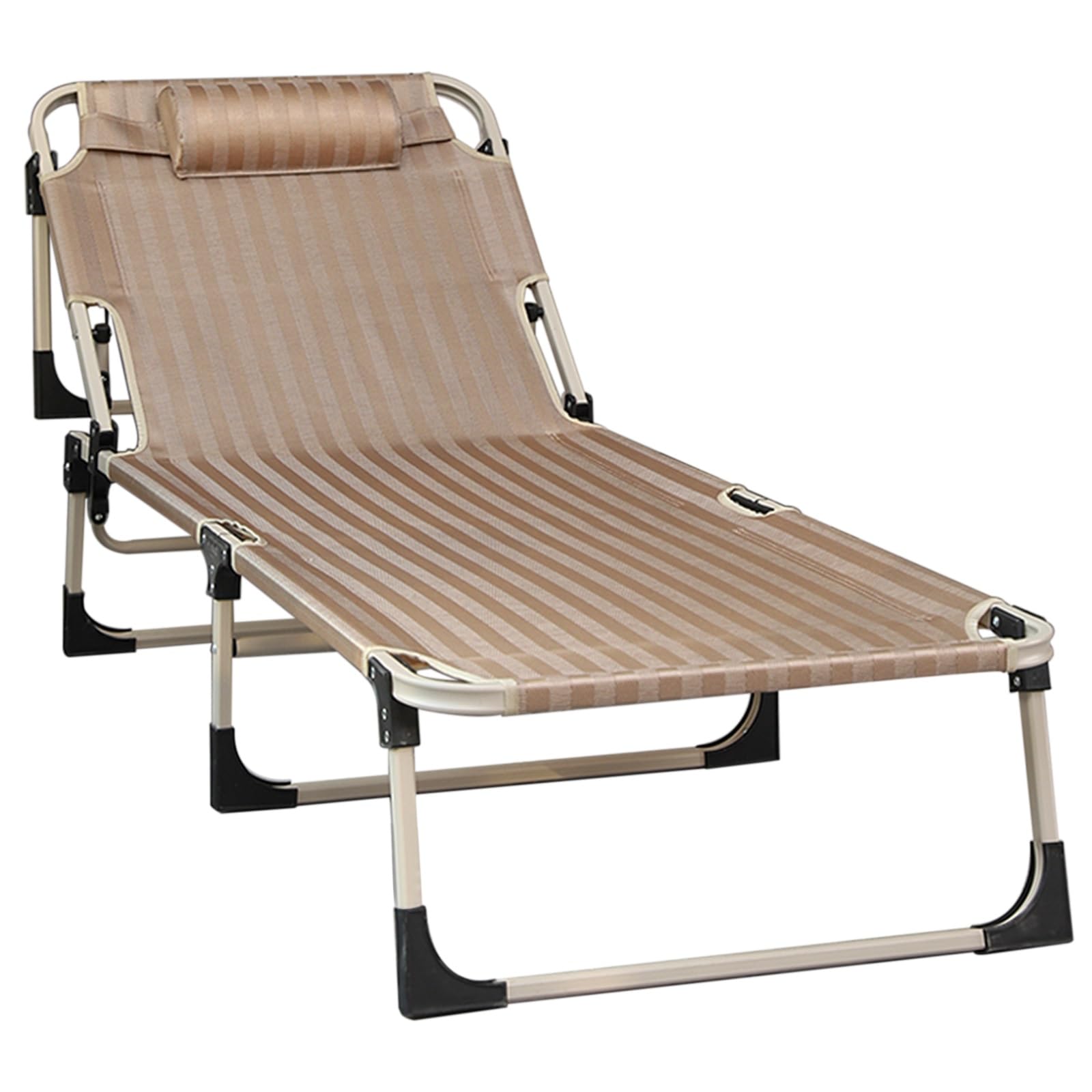 Sleeping Cots for Adults Sturdy Folding Camping Beds for Adults with Pillow, Adjustable 5-Position Camping Cots with Stronge Thicker Tubes Supports 660 lb