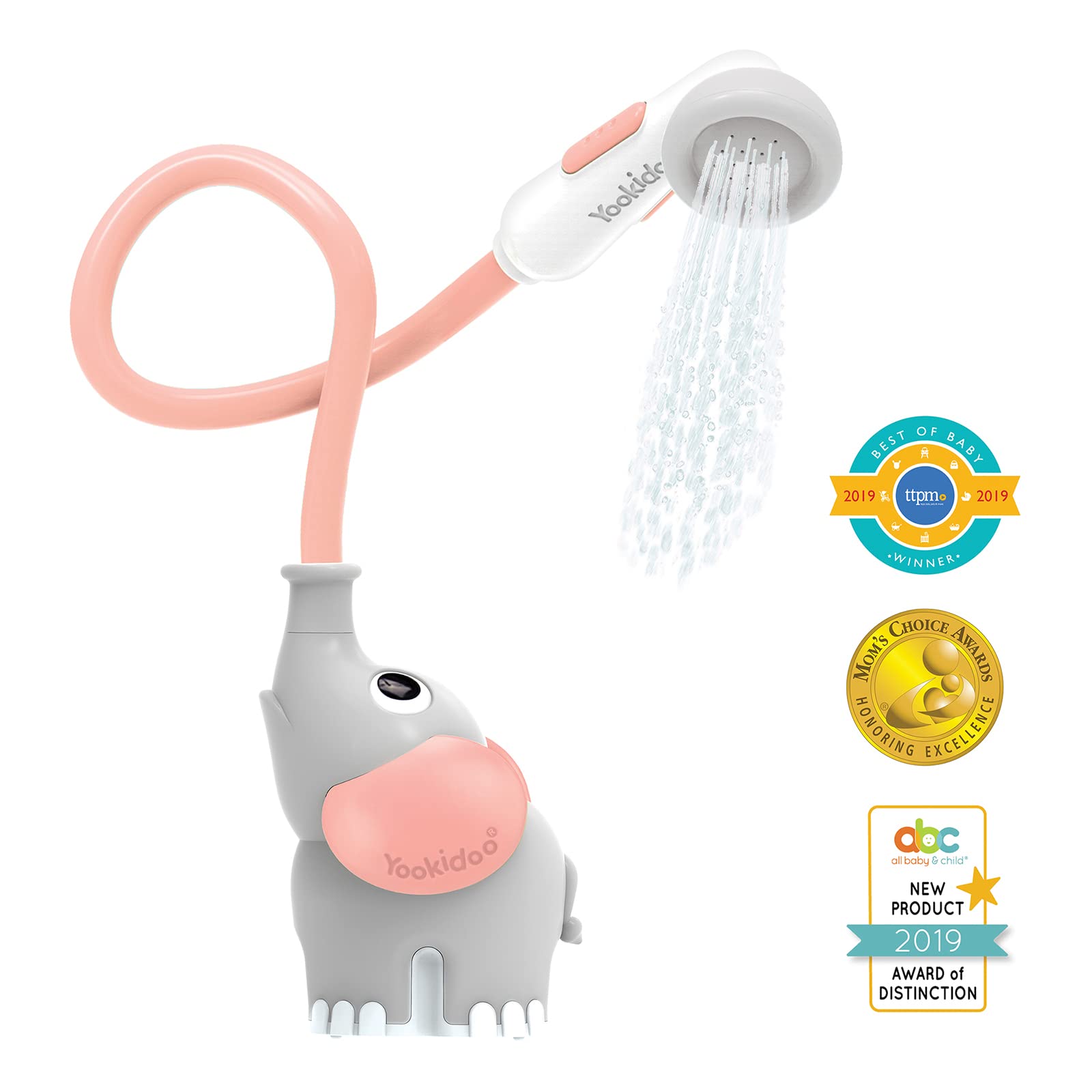 Yookidoo Ducha bañera Elefante Grifo de Juguete con Bomba de Agua para máxima diversión en la bañera (Rosa)