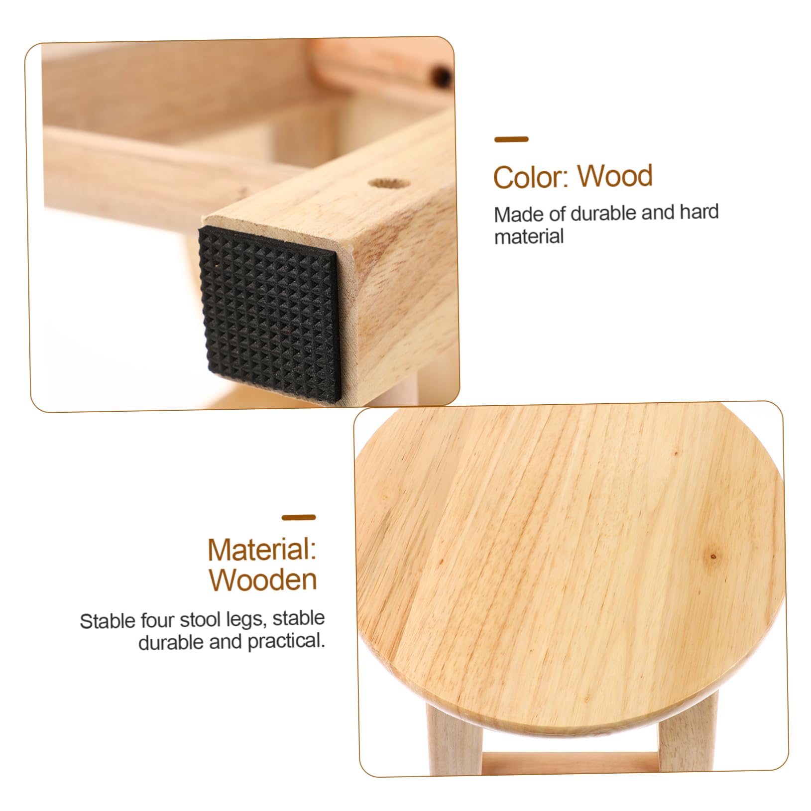 Taburete pequeño de madera de 25 x 25 cm, reposapiés de baño de madera maciza, mini asiento creativo para inodoro, versátil y bajo, para uso en el hogar, cocina o sala de estar