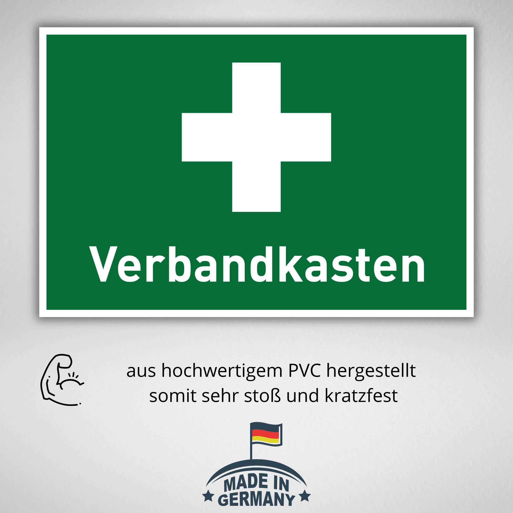Stika.co Erste-Hilfe-Schild - Selbstklebend, 20x10 Cm, Vinyl, Wasserfest Für Innen/Außen