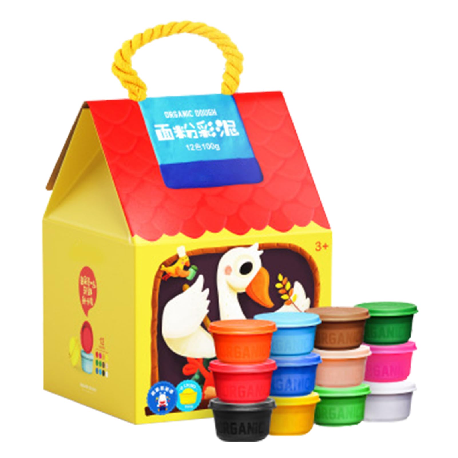 Tnfeeon Set di Argilla da Modellare Morbida, Pasta Alimentare Riutilizzabile con da Trasporto da 6 12 24 Colori per lo Sviluppo delle abilità Motorie Fini dei Primi Studenti in Classe Prescolare o