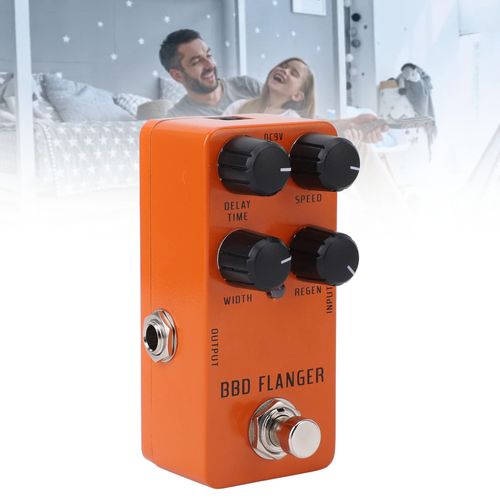 Pedale Flanger Analogico, True Bypass del Segnale Puro, Riduzione del Rumore, Luce per Basso Elettrico. Mini Pedale in Lega di Alluminio Effetti Diversi, Gamma di velocità 0,4