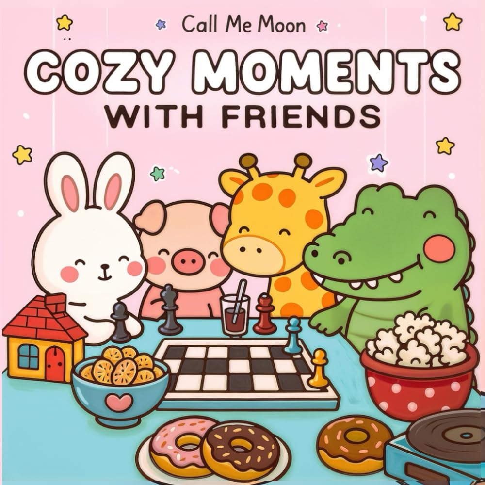 Cozy Moments With Friends: A Cute & Relaxing Animal Coloring Book for Adults and Teens Featuring Animals in Cozy Hygge Moments for Relaxation
