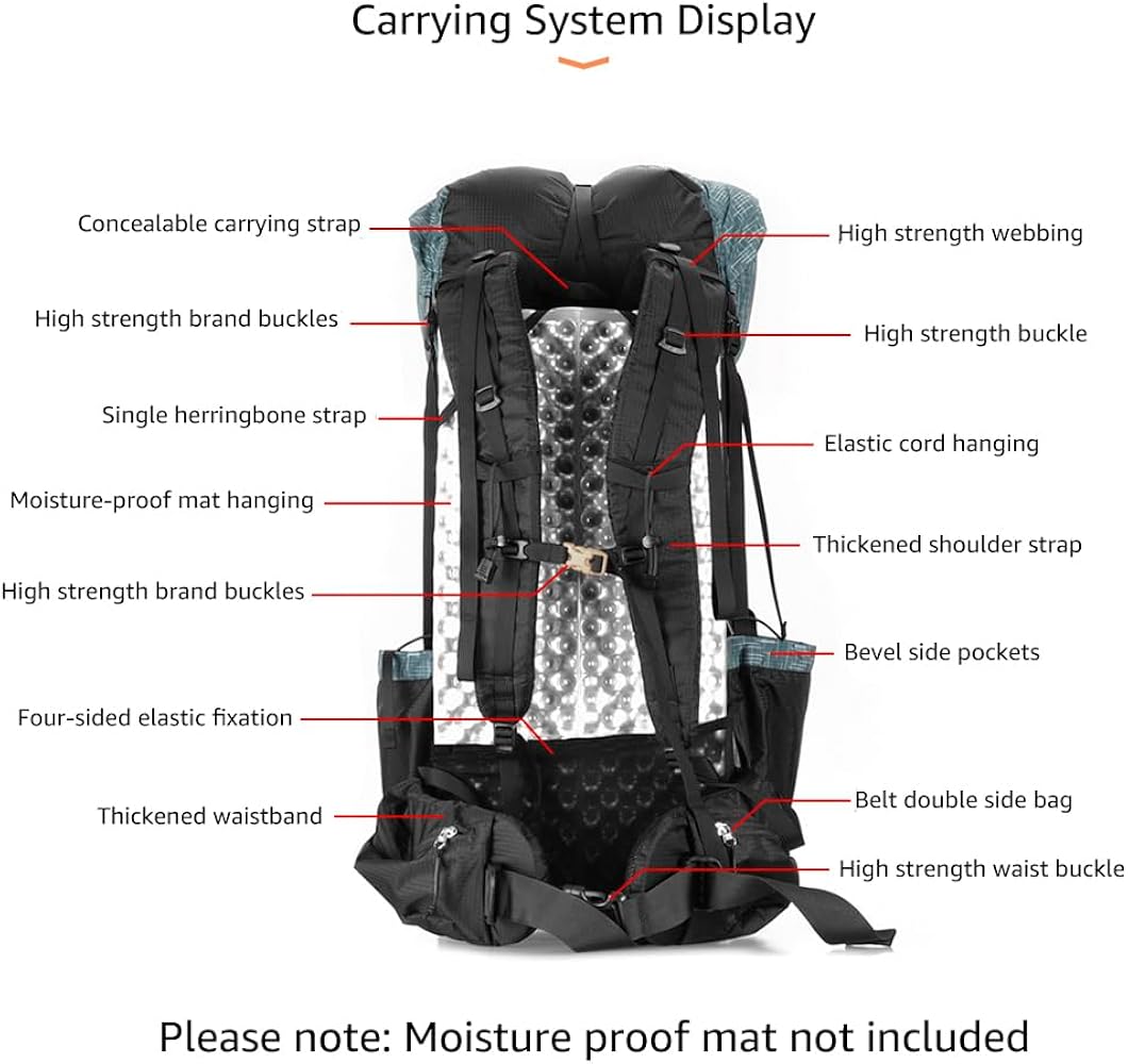 最終値下げ　3F UL GEAR 40+16Lザック ライトグレー 3F UL GEAR 40+16Lザック ライトグレー QiDian 40+16 UL Pack - 3F