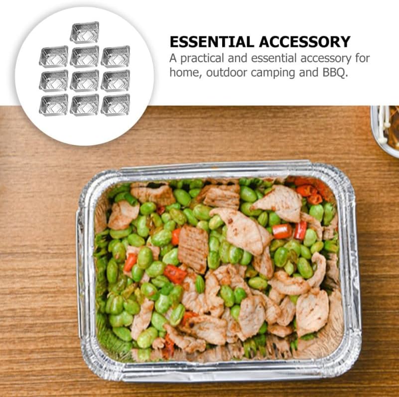 BESTOYARD 10Pcs Aluminum Foil Food Pans Disposable Cooking Plates for Bbq Oven and Air Fryer Use High Temperature Resistant Roasting and Grilling Accessories Tin Foil Food Containers