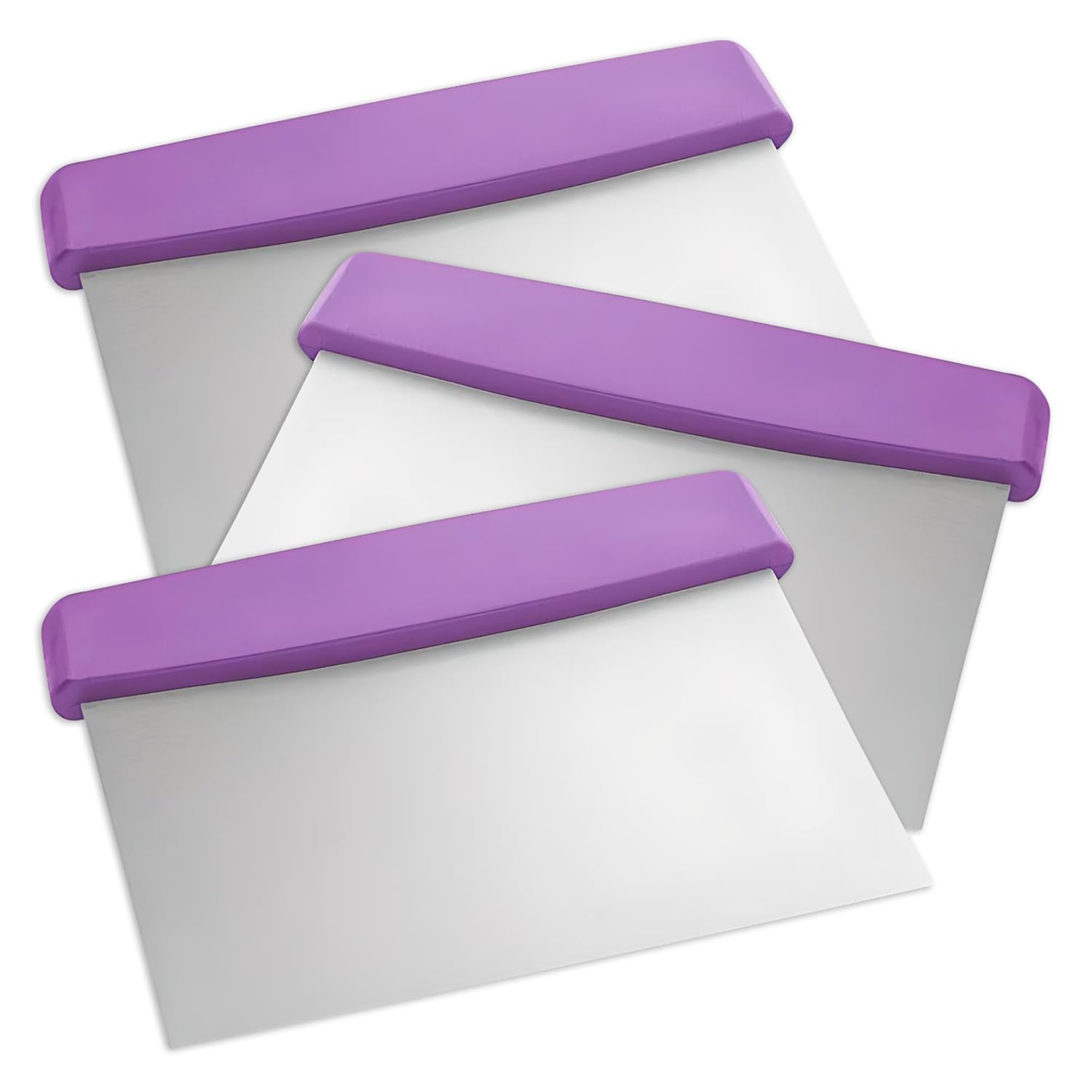 OCS Parts 6-Pack 6" Stainless Steel Dough Cutter and Bench Scraper | White Handle | Cutter for Pizza Dough, Bread, and Pastry Dough | Multipurpose Kitchen Utensil