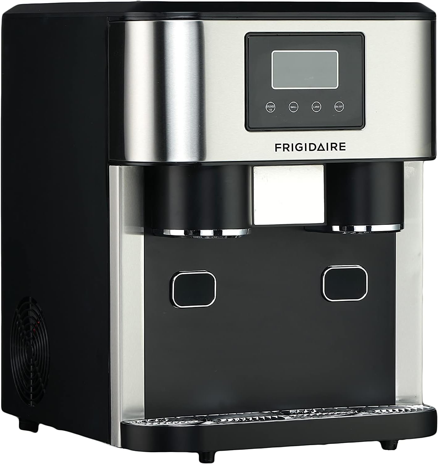 Frigidaire EFIC245-SS EFIC245 3-in-1 Countertop Crunchy Chewable Nugget Style Dual Ice Crusher and Cube Maker, Makes 33 Pounds in 24 Hours, 2 Sizes, with Water Dispenser and Line-in