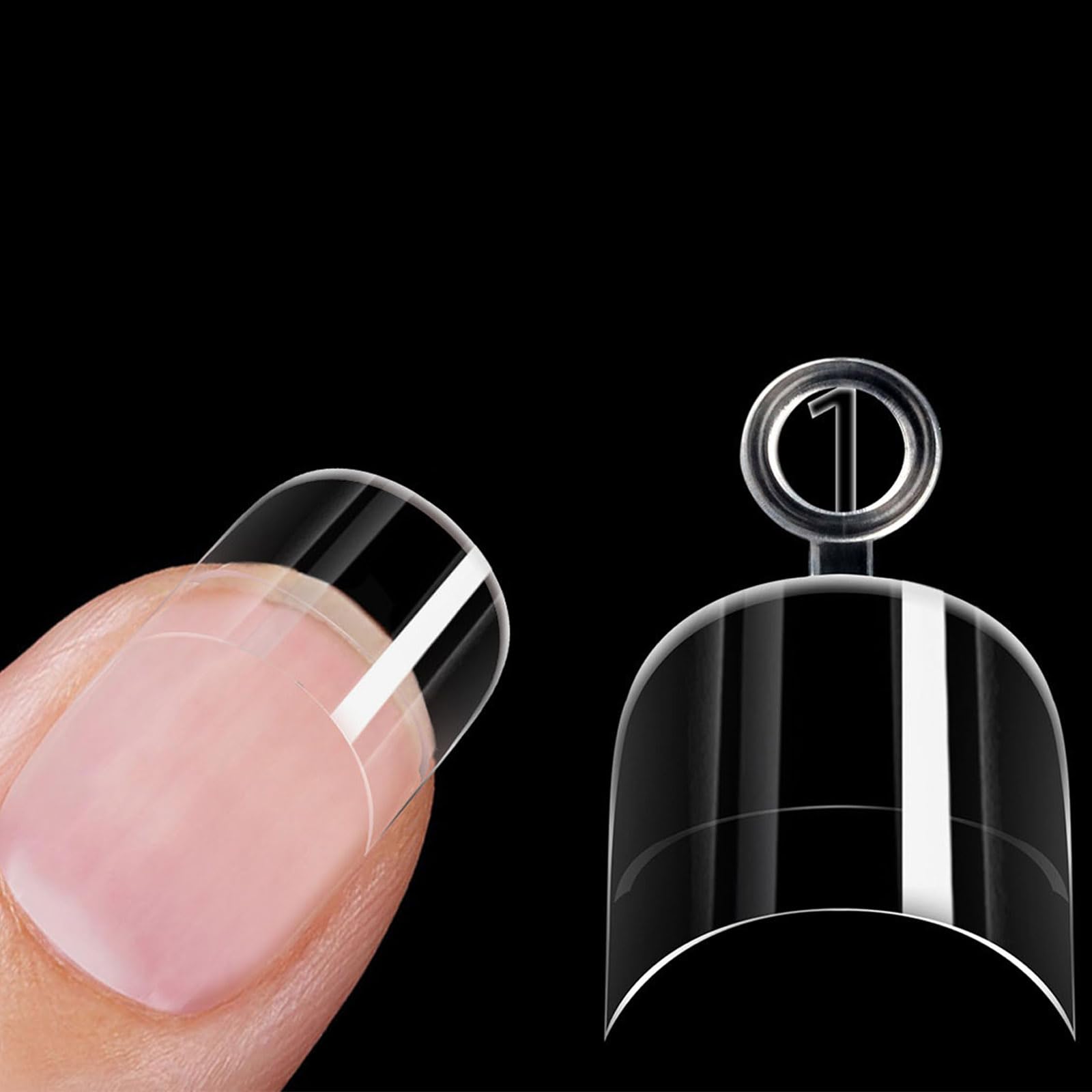 FRUJCDKI 600 pcs Acrylic False Nails Tips with Box, French press on nails，Fake Nails For nail salon, Suitable for girls and women (style 2, 600pcs)