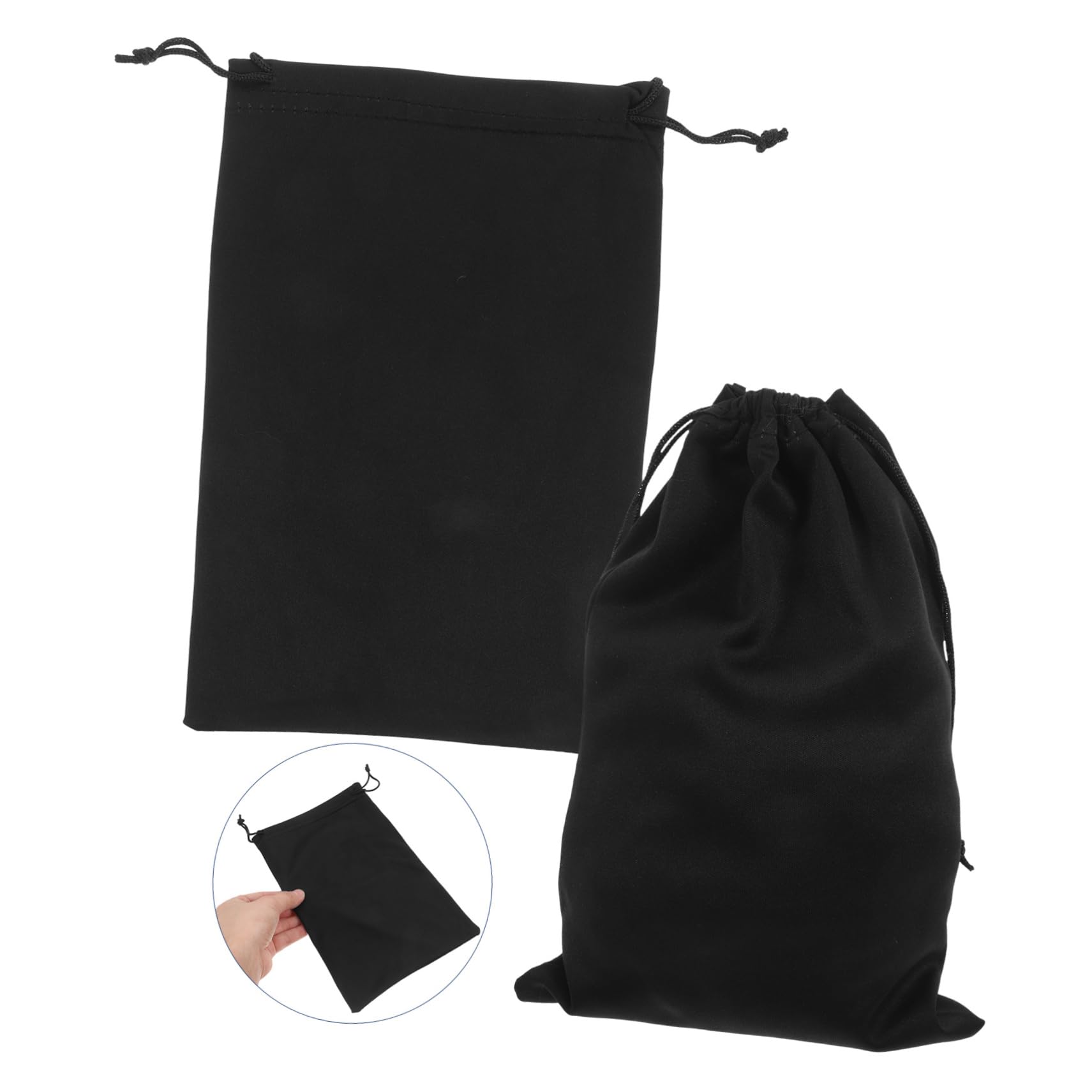YARNOW Custodia Per Occhiali Da Sci e Maschera Da Neve in Microfibra Nera 25x14 Cm, Set 10 Pezzi Leggeri e Protettivi Per Trasporto e Conservazione, Per Sport Invernali e Outdoor